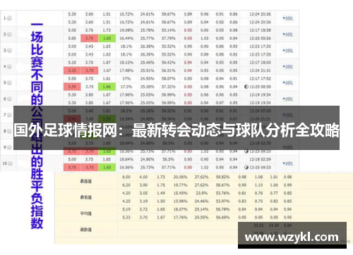 国外足球情报网：最新转会动态与球队分析全攻略