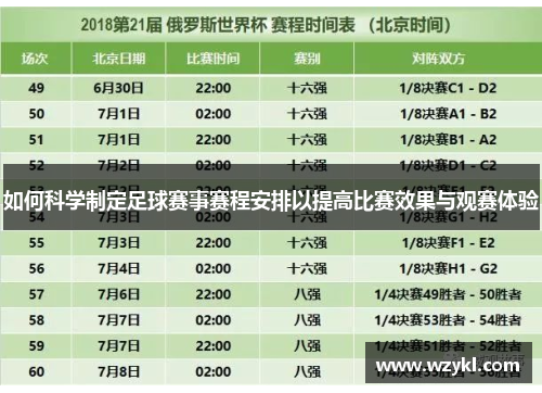 如何科学制定足球赛事赛程安排以提高比赛效果与观赛体验